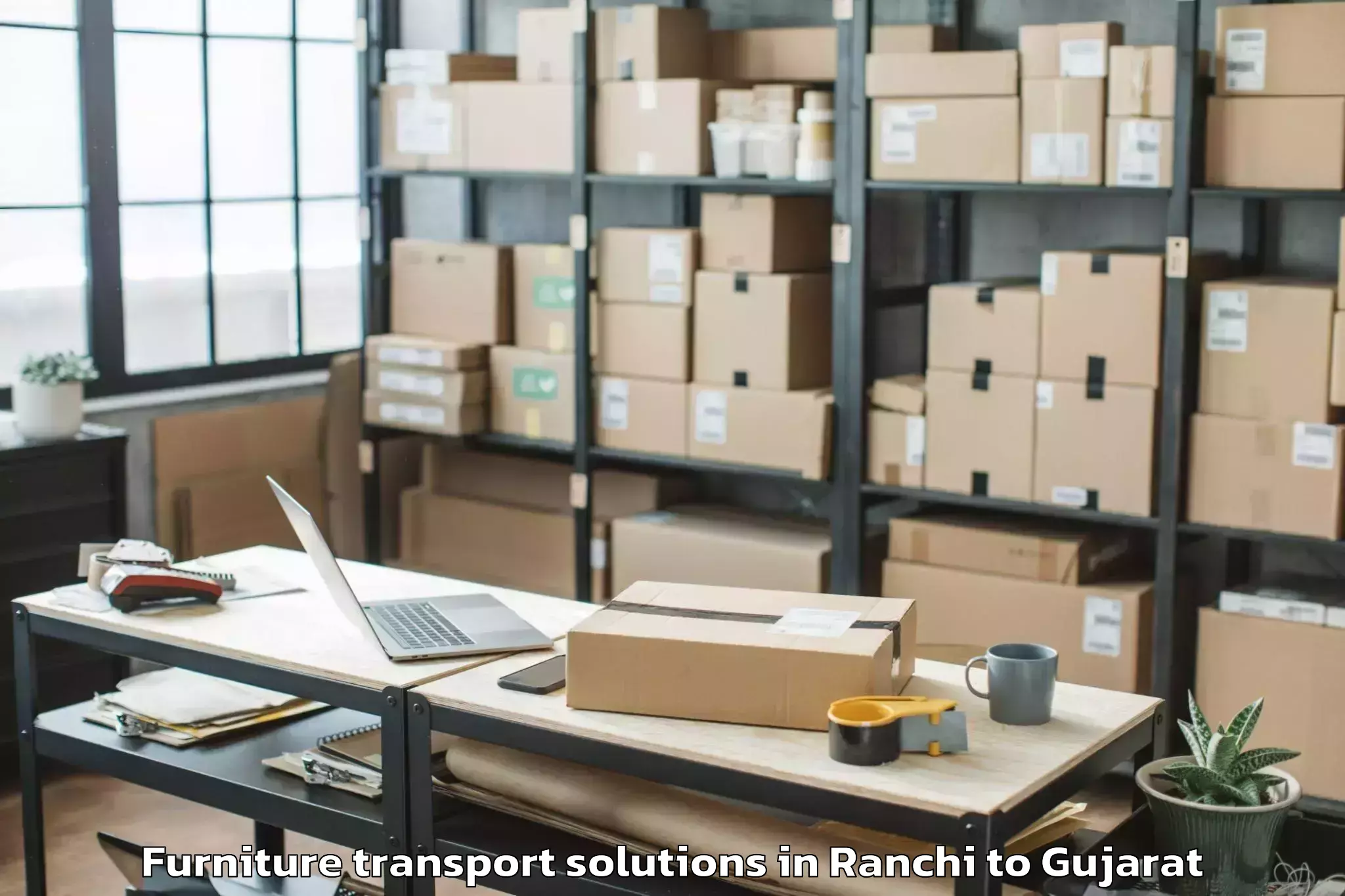 Professional Ranchi to Olpad Furniture Transport Solutions